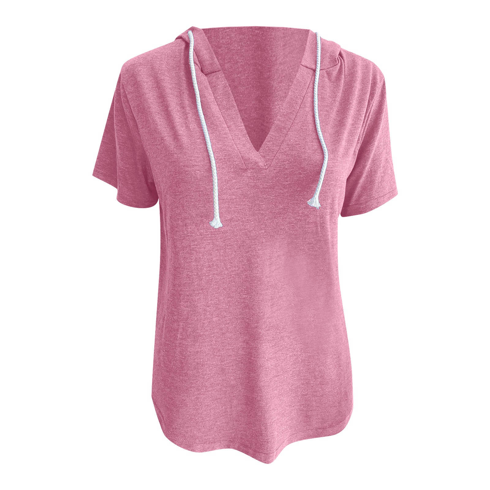 thumbnail image 4 of Sudadera con capucha para mujer - Top informal de manga larga y cuello en V, 4 of 5